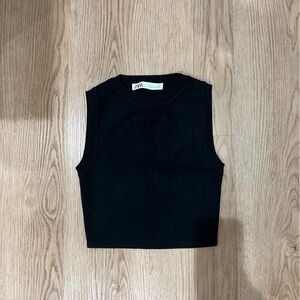 Zara Elegant Black Knit Top